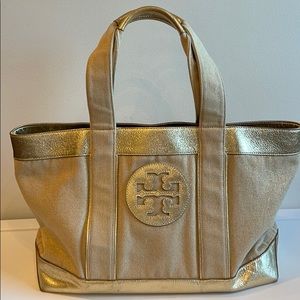 Tory Burch canvas beach tote
